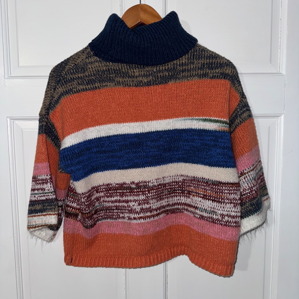 Knox Rose Multicolor Striped Turtleneck Sweater - size XS